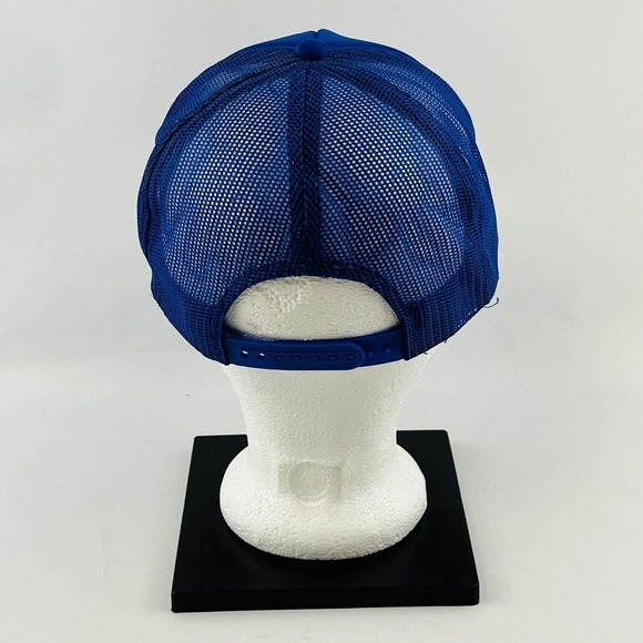 Vintage Shimano Logo Trucker Hat Blue Mesh Snapback Cap One Size Adjustable - Picture 4 of 7